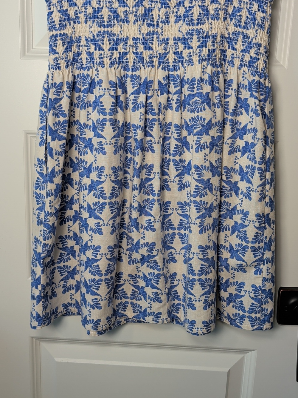 Universal Threads Blue Floral Sleeveless Smocked Waist Dress - Picture 8 of 9